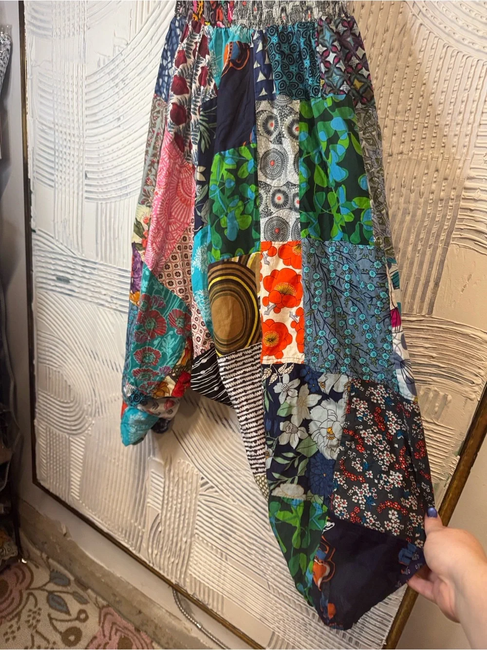 Colorful Patchwork Boho Balloon Harem Jumpsuit - Multicolor - Picture 3 of 6